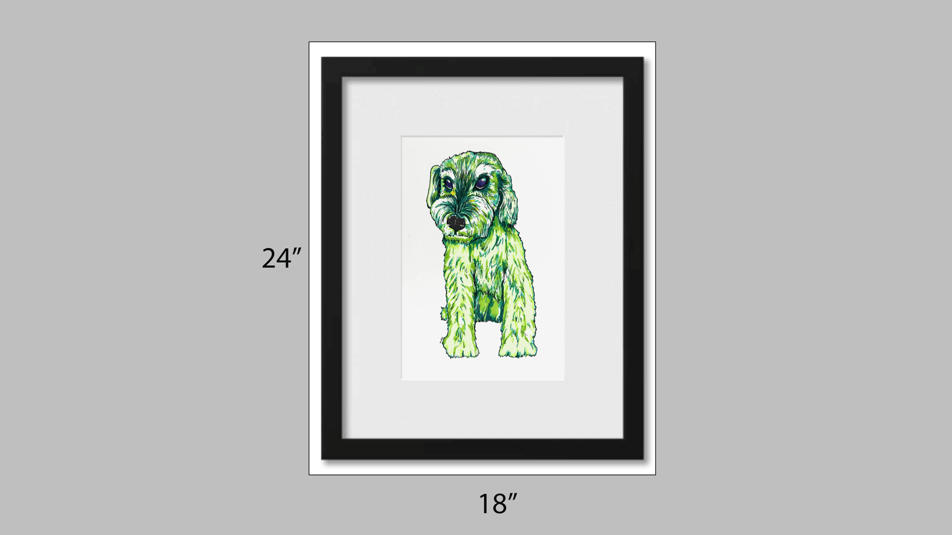 Single Pet, 12" x 18" Framed