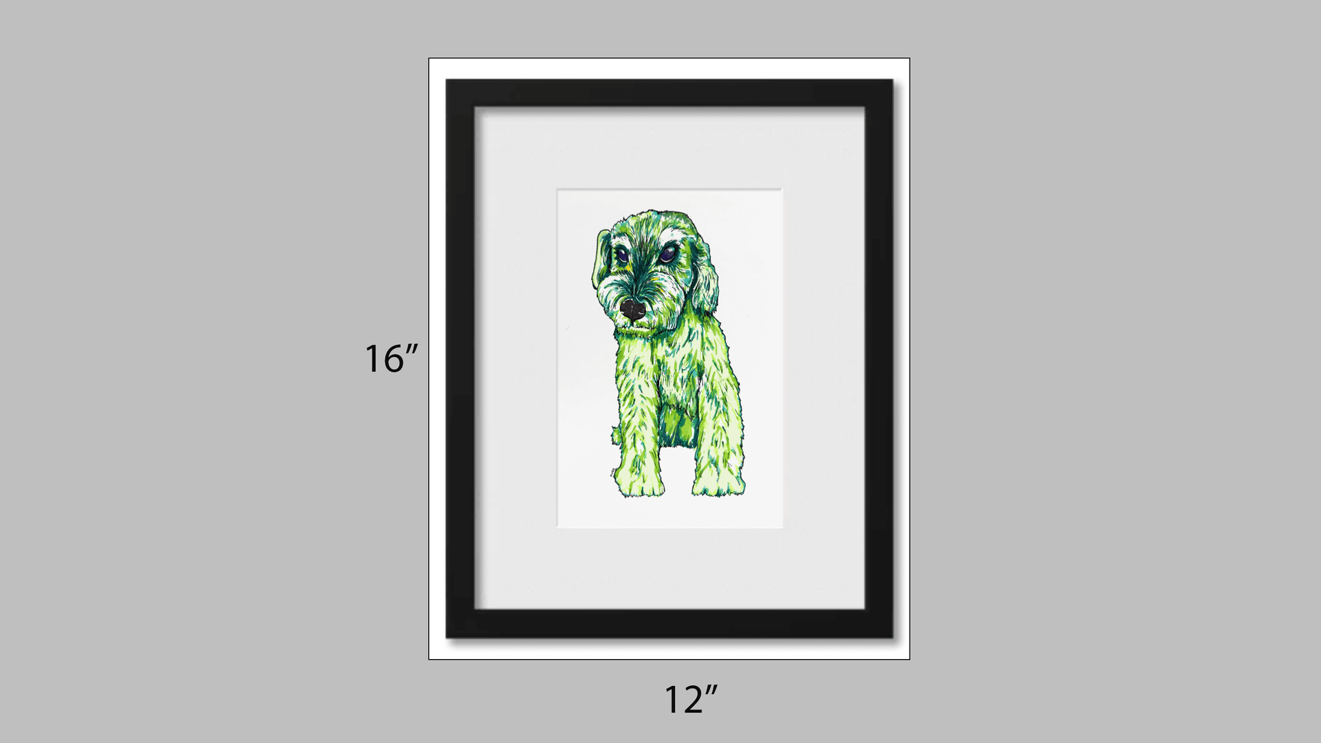 Single Pet, 9" x 12" Framed